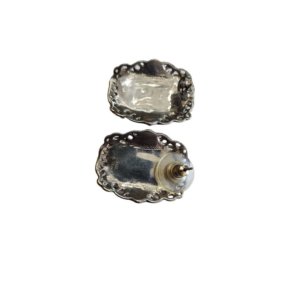 Vintage Millefiori Glass Pierced Earrings (A3023) - Picture 4 of 6